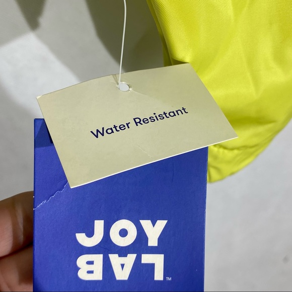 JoyLab Zip-Up Water Resistant Rain Coat Yellow L, 100% Recycled Polyester. - Picture 15 of 16